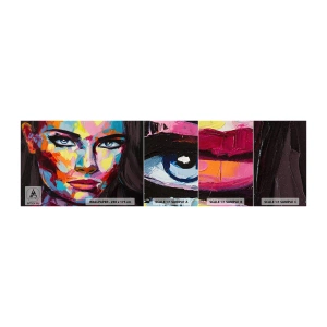 Photo Wallpaper Sample Self-Adhesive Deluxe Sticker - Soul Is Also Colourful - Portrait of a Woman, Face, Piece - 100x30 cm