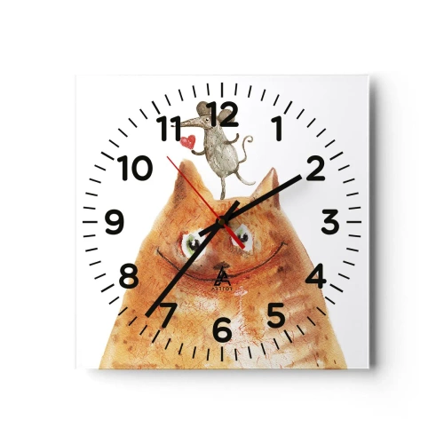 Wall clock - Clock on glass - Love Paradoxes - 30x30 cm
