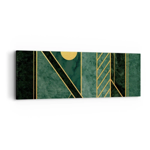 Canvas picture - Dynamics of Gold and Azure - 90x30 cm