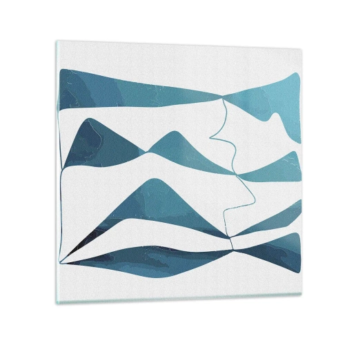 Glass picture - Abstract: Turquoise Relation - 60x60 cm
