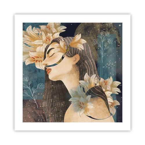 Poster - Tale of a Queen with Lillies - 50x50 cm