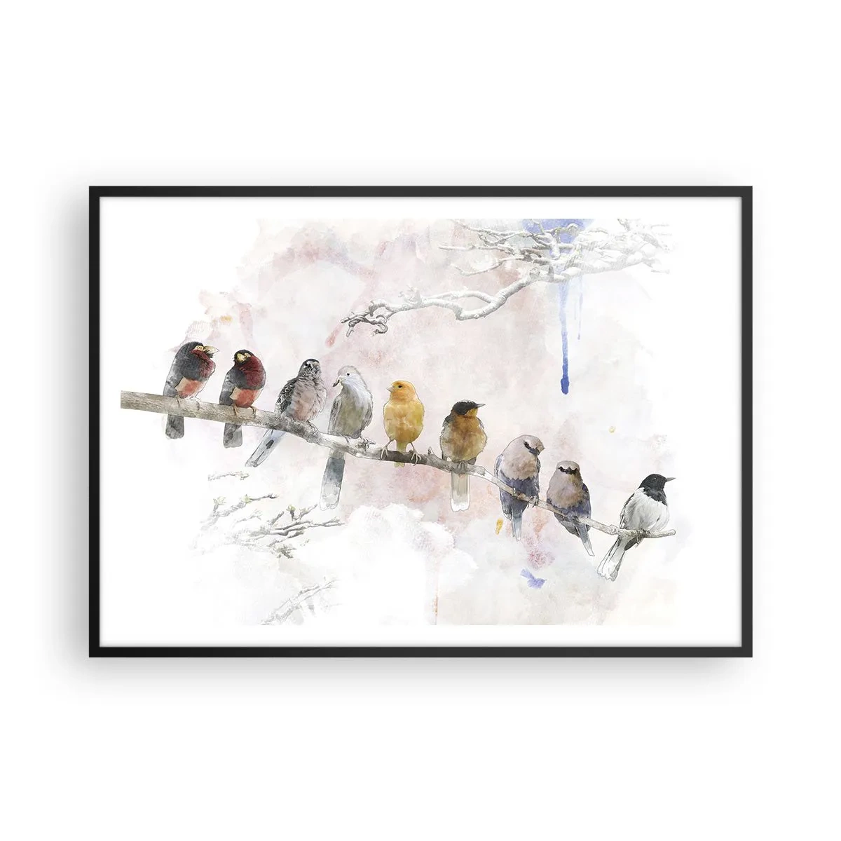 Poster in black frame - Winged Encounter - 100x70 cm
