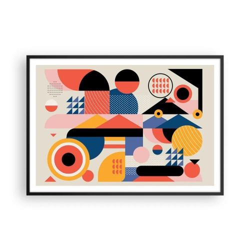 Poster in black frame - Composition: Have Fun - 100x70 cm