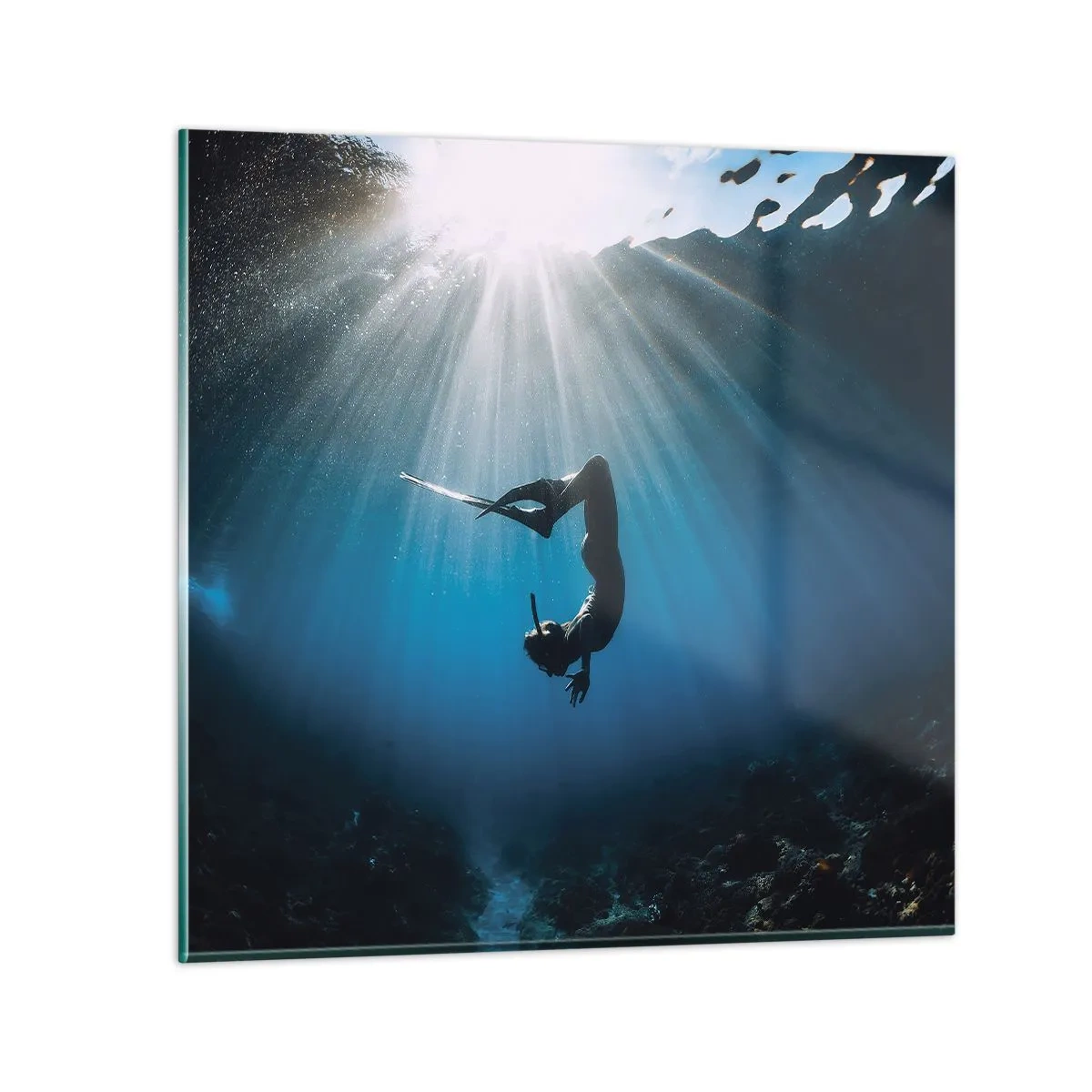 Glass picture - Underwater dance - 60x60 cm