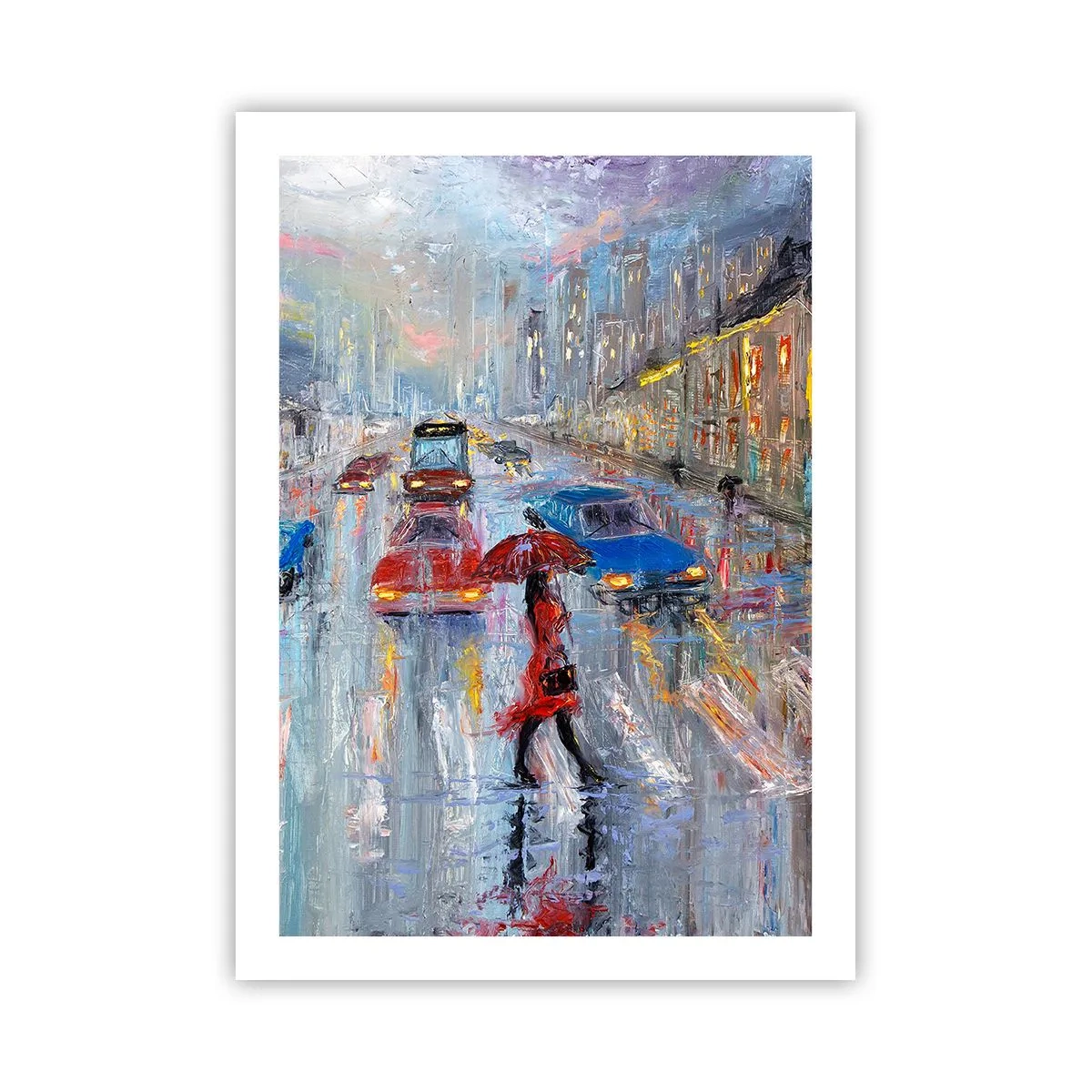 Poster - Rainy Afternoon in a City - 50x70 cm