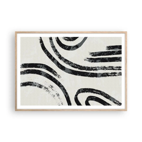 Poster in light oak frame - Stopped Half Way - 100x70 cm