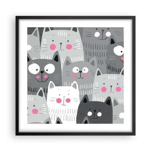 Poster in black frame - Cat's World - 50x50 cm