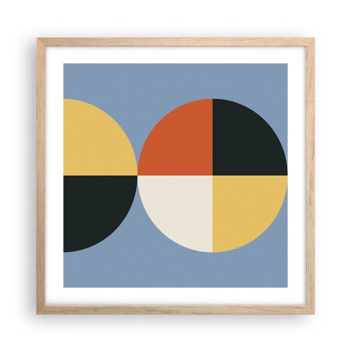 Poster in light oak frame - Look and Count - 50x50 cm