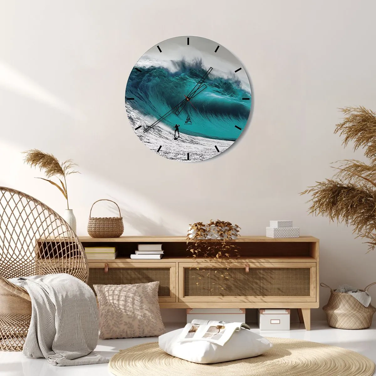 Wall clock - Clock on glass - Challenge Accepted - 40x40 cm