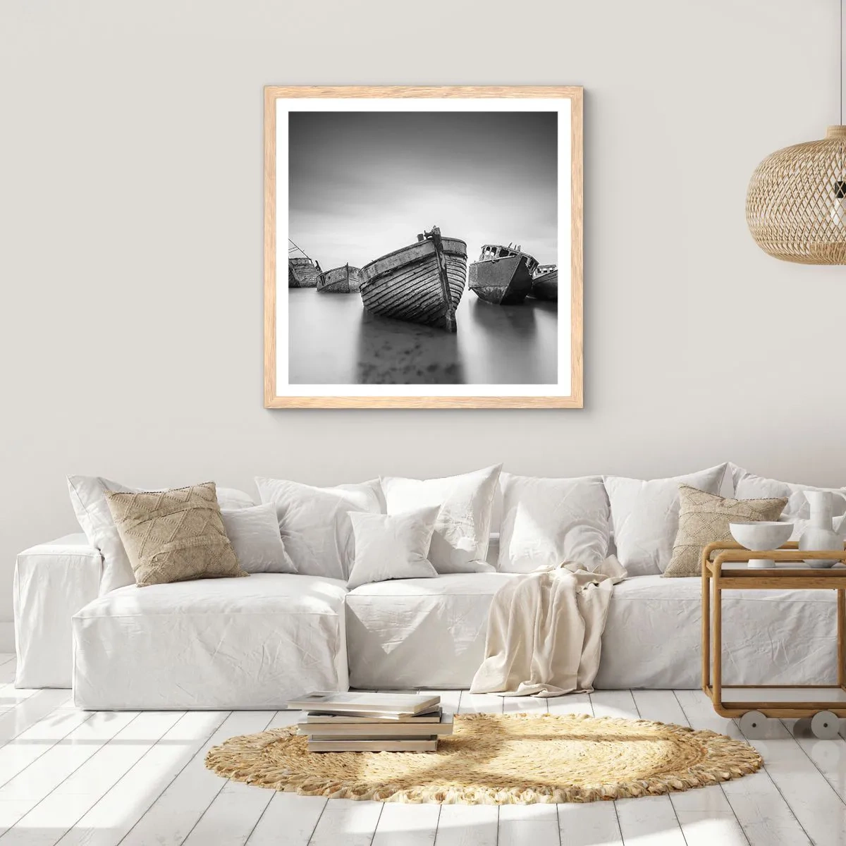 Poster in light oak frame - Now Only a Memory - 50x50 cm