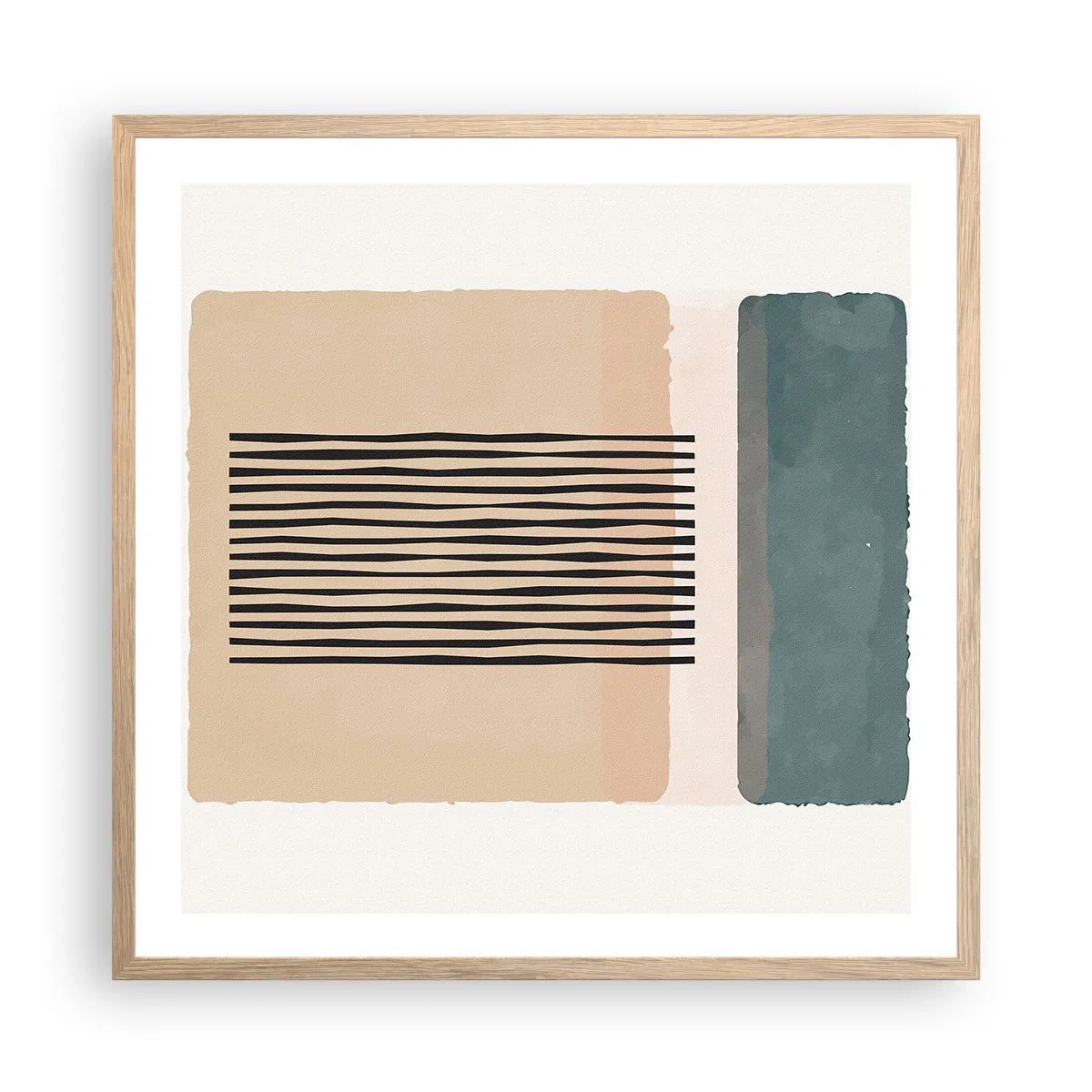 Poster in light oak frame - All in Order - 60x60 cm