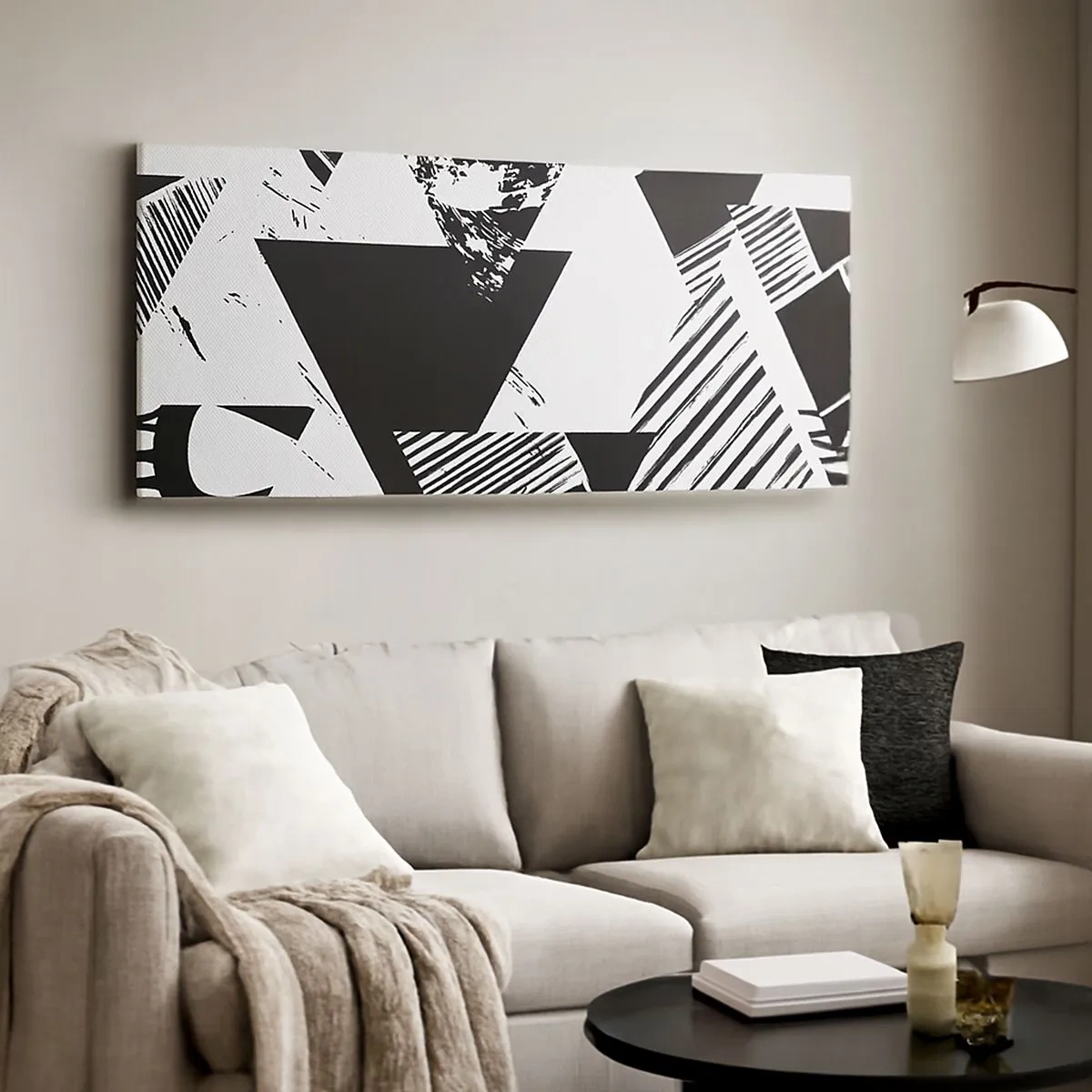 Canvas picture - Rain of Triangles - 100x40 cm