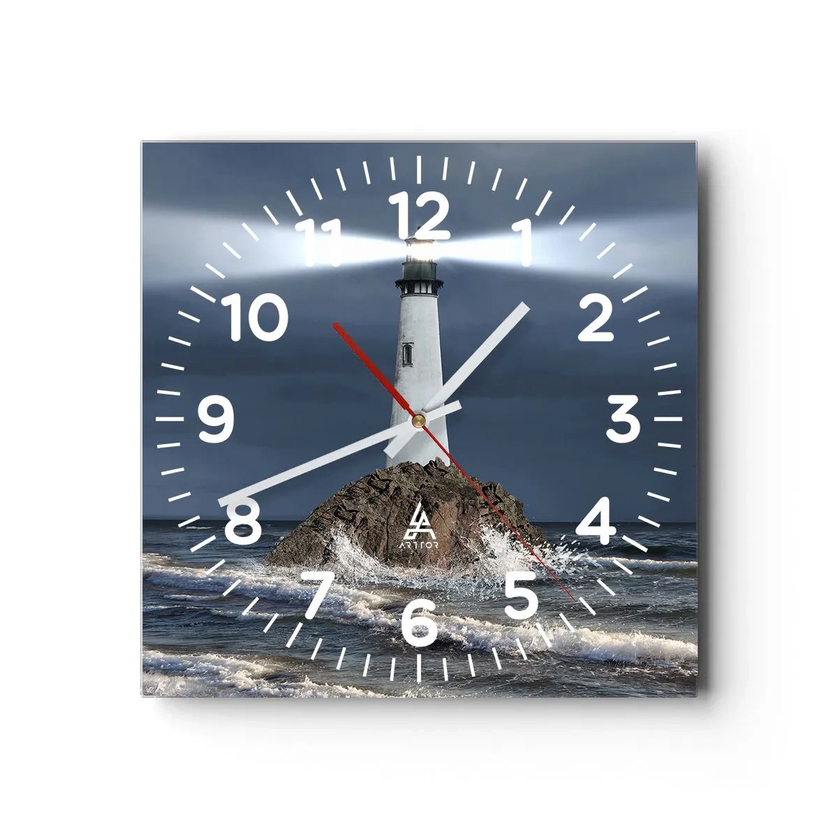 Wall clock - Clock on glass - Here…Here…Here! - 40x40 cm