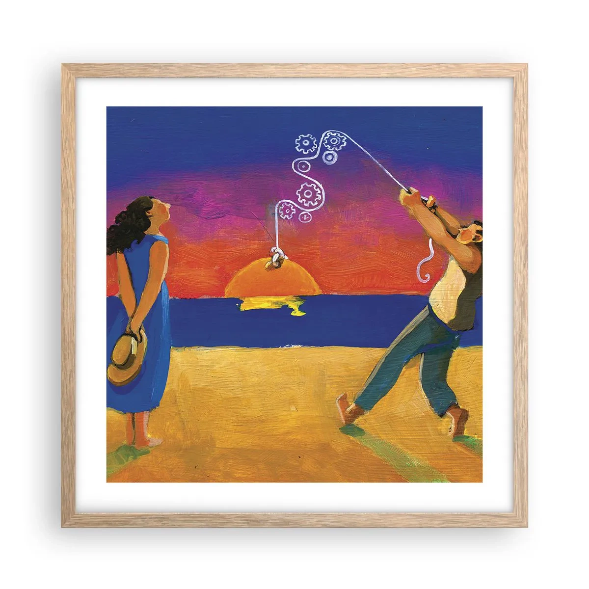 Poster in light oak frame - More than a Star from the Sky - 50x50 cm