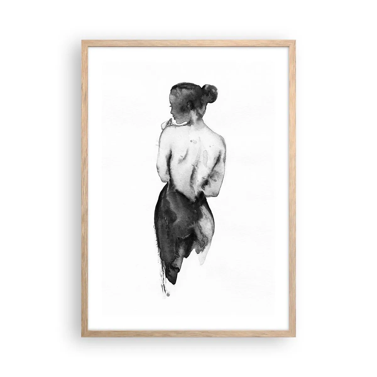 Poster in light oak frame - By Her Side the World Disappears - 50x70 cm