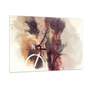 Glass picture - Marble Sculpted Biker's Soul - 120x80 cm