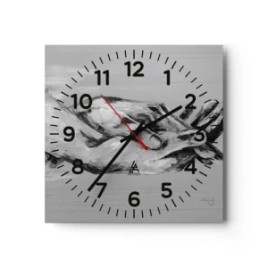 Wall clock - Clock on glass - The Beginning… - 30x30 cm