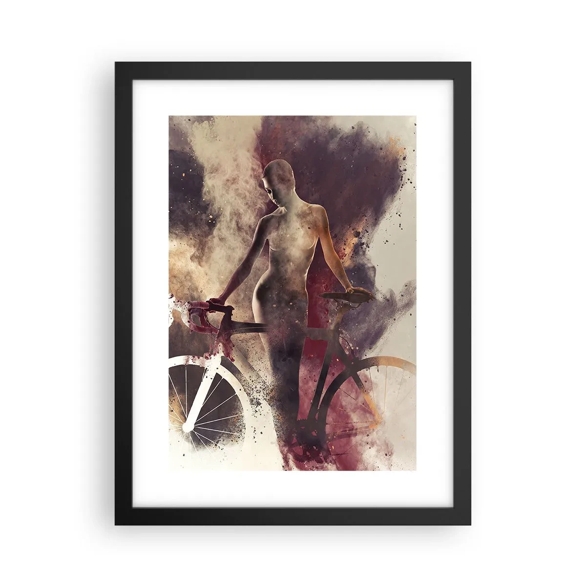 Poster in black frame - Marble Sculpted Biker's Soul - 30x40 cm