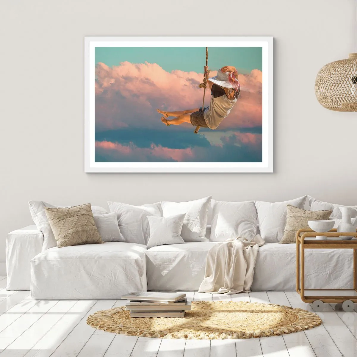Poster in white frmae - Fun in the Clouds - 40x30 cm