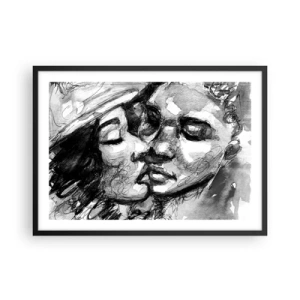 Poster in black frame - Tender Moment - 70x50 cm