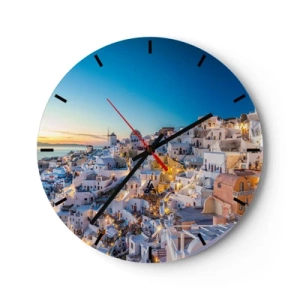 Wall clock - Clock on glass - Essence of Greekness - 40x40 cm