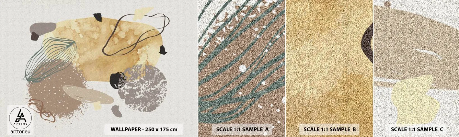 Photo Wallpaper Sample Self-Adhesive Deluxe Sticker - Applied Splashing - Abstraction, Piece, Minimalism - 100x30 cm