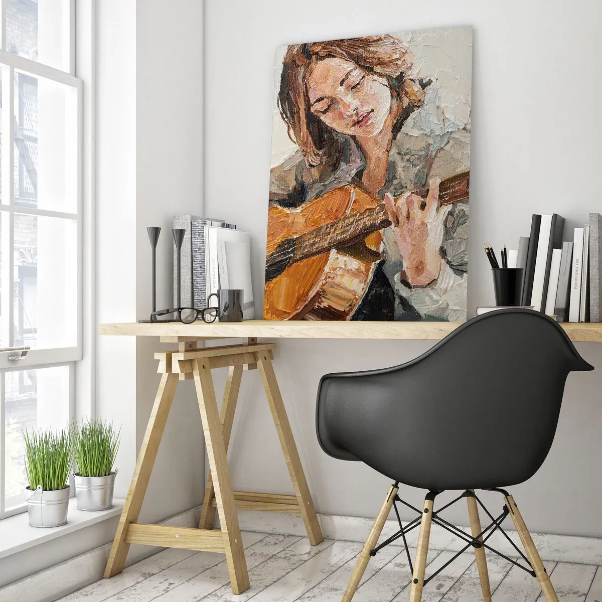 Glass picture - Concert for Guitar and Girly Heart - 80x120 cm