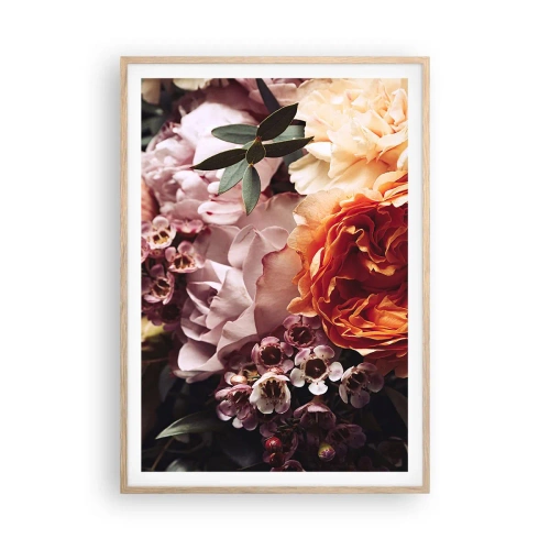 Poster in light oak frame - Wrapped by Beauty - 70x100 cm