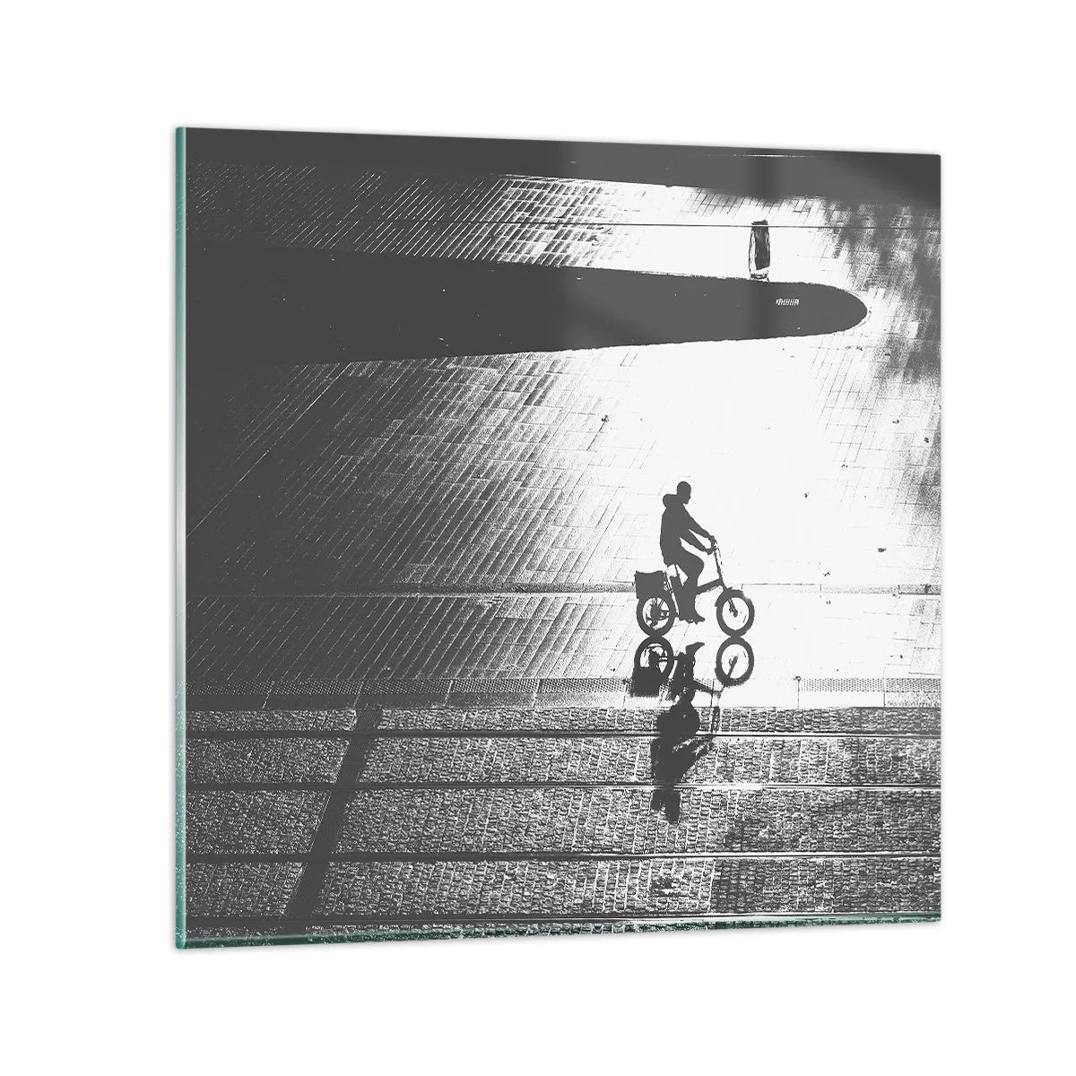 Glass picture - Straight ahead, through the City - 40x40 cm