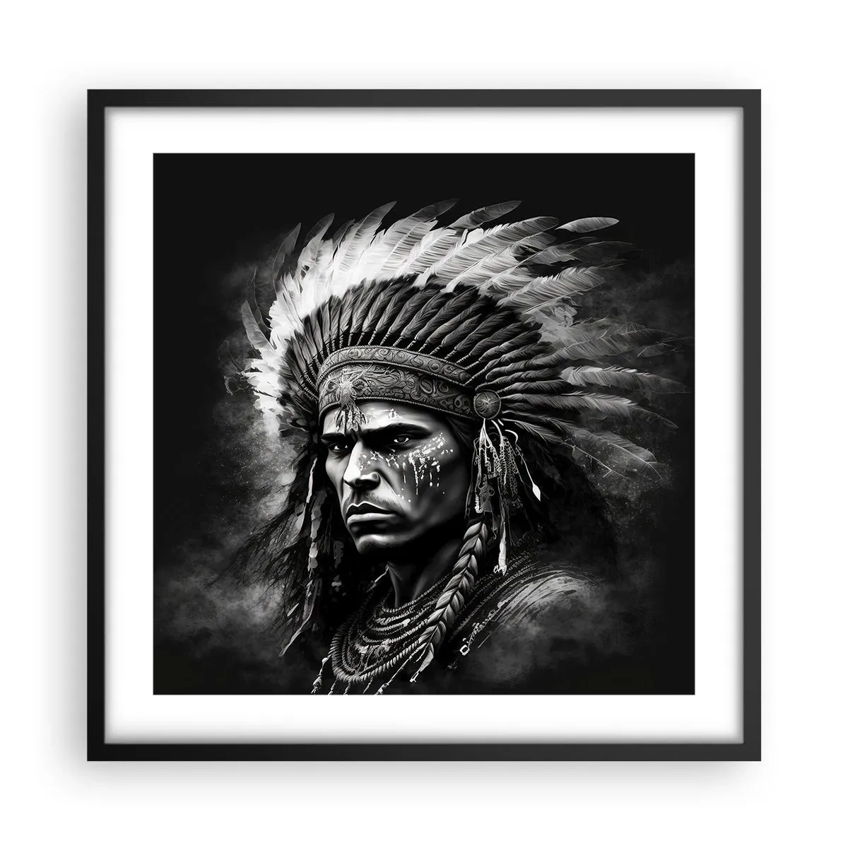 Poster in black frame - Chief and Warrior - 50x50 cm