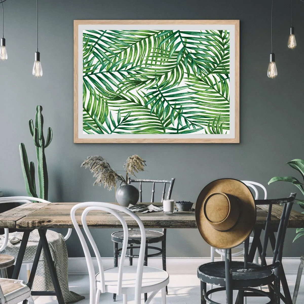 Poster in light oak frame - Under the Green Canopy - 40x30 cm