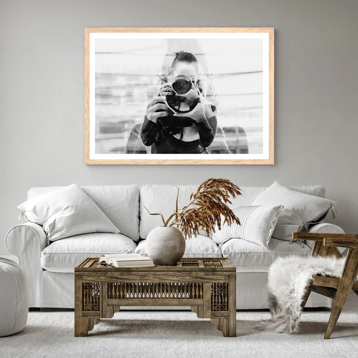 Poster in light oak frame - Creator and the Creation - 100x70 cm
