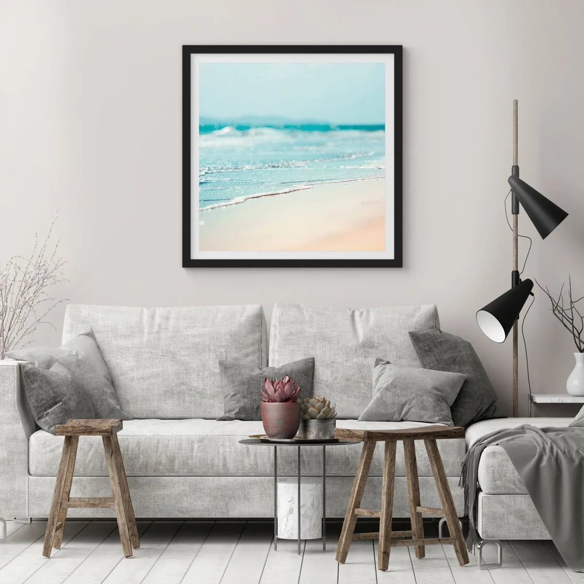Poster in black frame - Warmth and Breeze - 40x40 cm