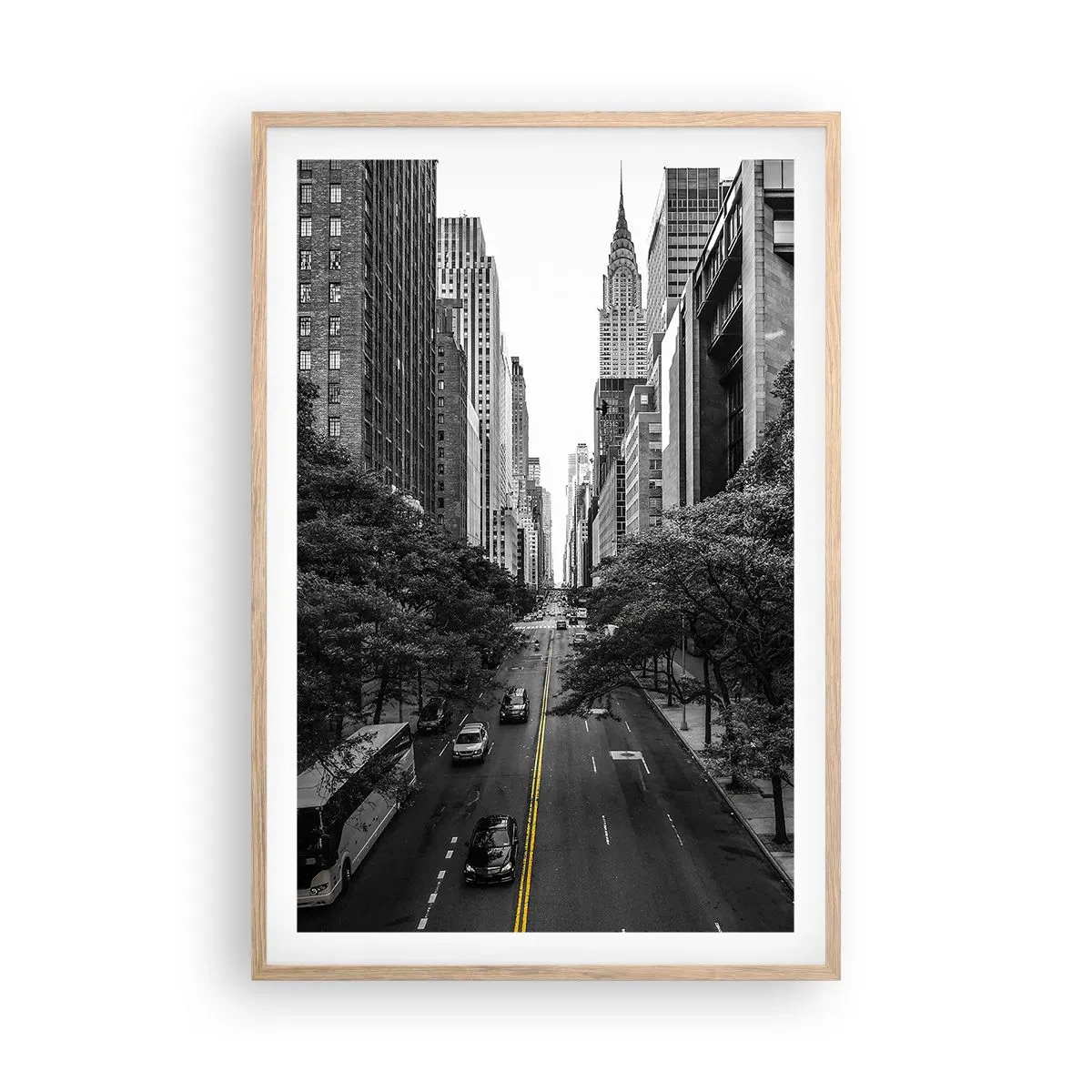 Poster in light oak frame - Morning in New York - 61x91 cm