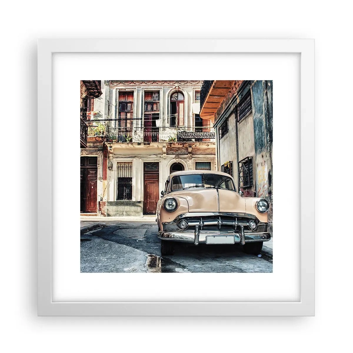 Poster in white frmae - Siesta in Havana - 30x30 cm