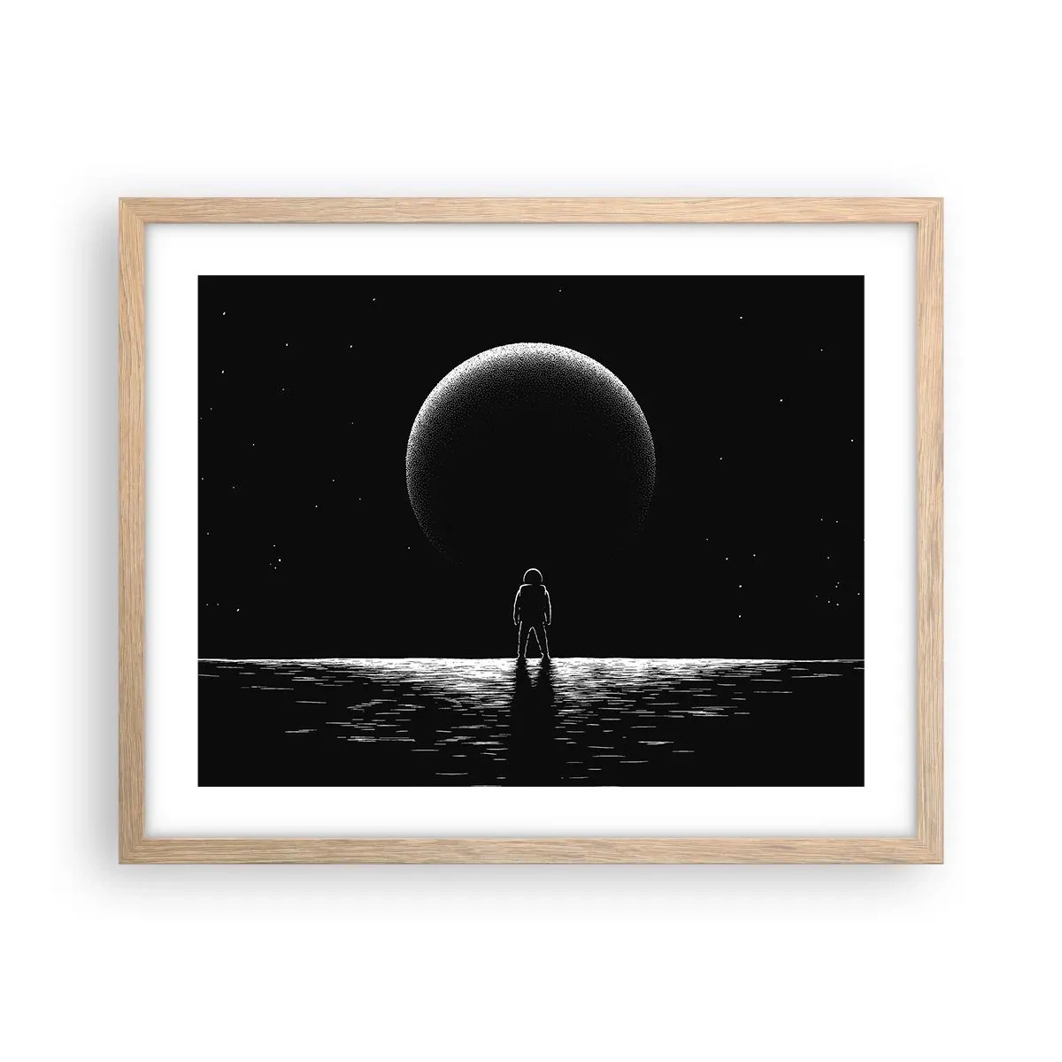 Poster in light oak frame - Face to Face - 50x40 cm