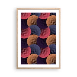 Poster in light oak frame - In a Circular Rhythm - 50x70 cm