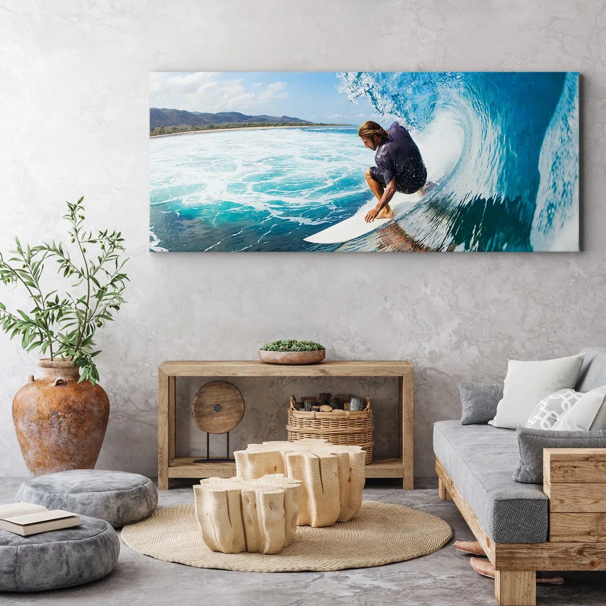 Canvas picture - Dancing with Waves - 160x50 cm