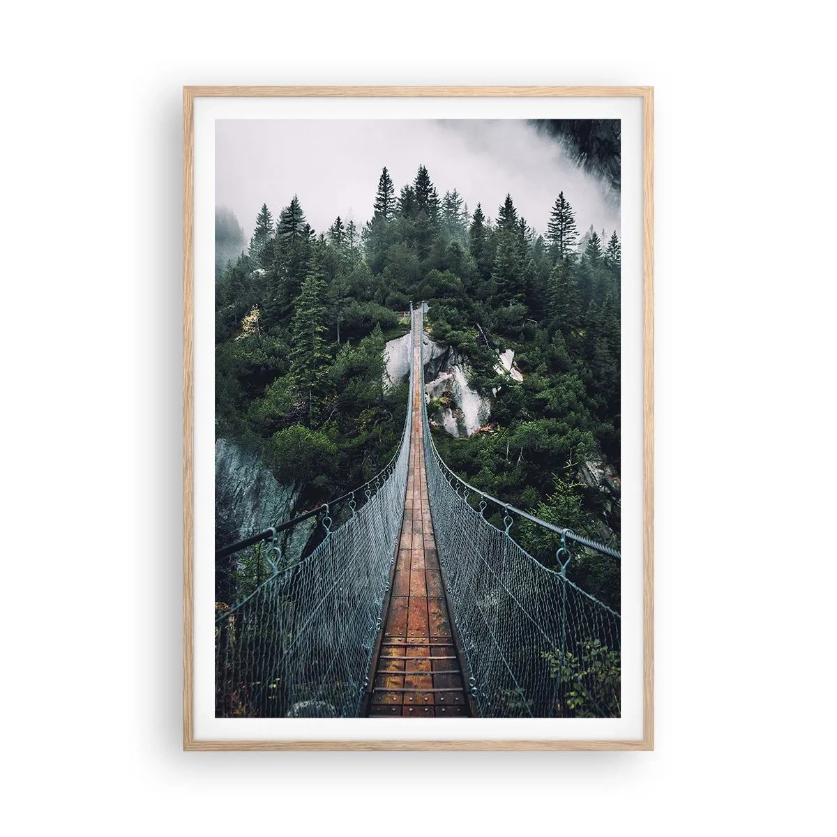 Poster in light oak frame - Only for Eagles - 70x100 cm