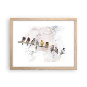 Poster in light oak frame - Winged Encounter - 40x30 cm