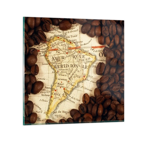 Glass picture - Where Does the Best Coffee Come from? - 70x70 cm