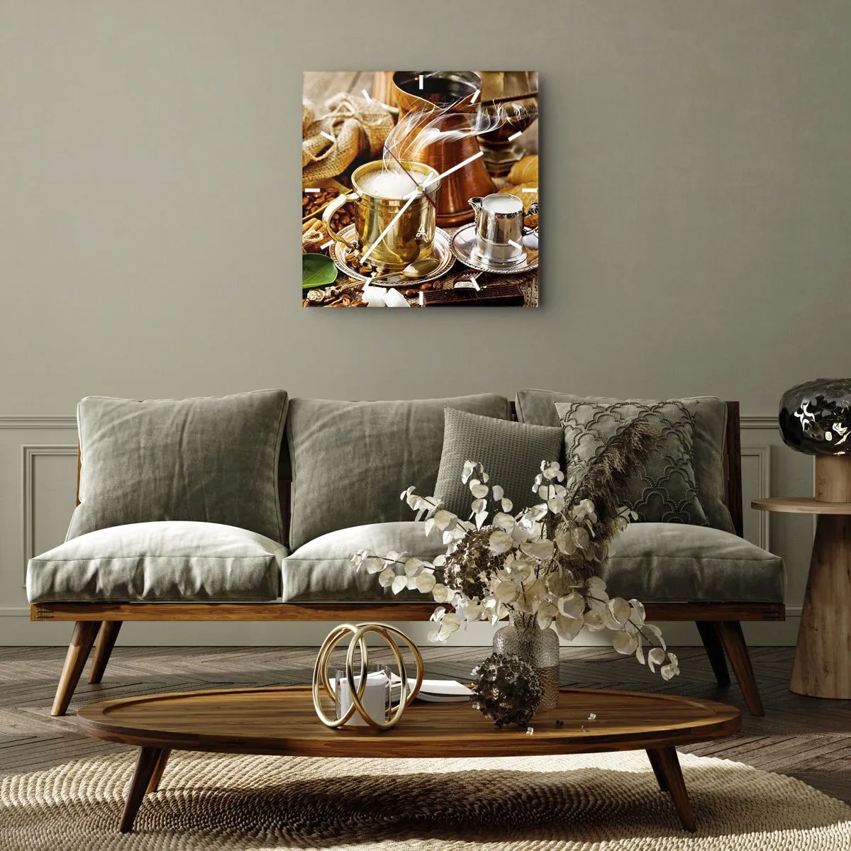 Wall clock - Clock on glass - Have a Nice Day! - 40x40 cm