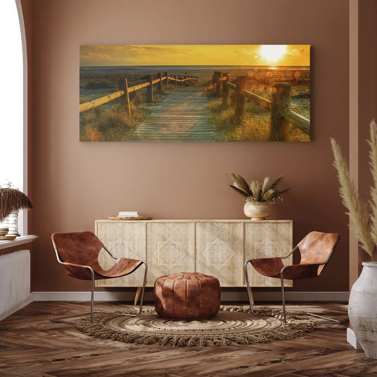 Canvas picture - Bathed in Old Gold - 140x50 cm