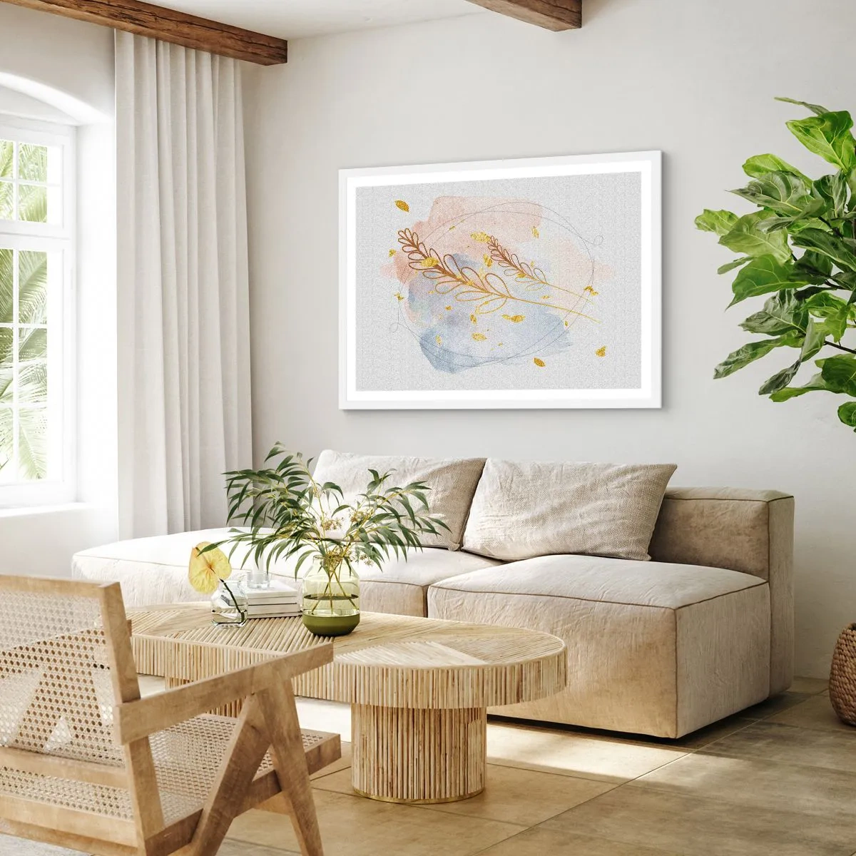 Poster in white frmae - Golden Blast - 91x61 cm