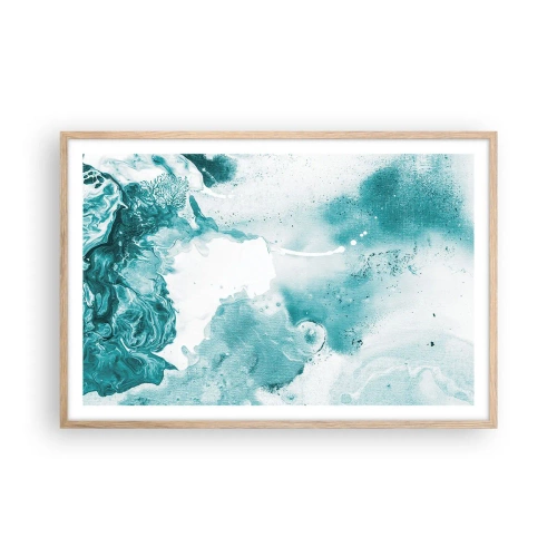 Poster in light oak frame - Lakes of Blue - 91x61 cm