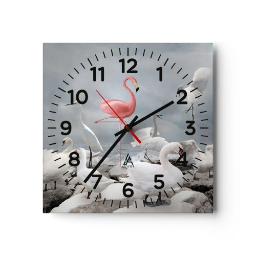 Wall clock - Clock on glass - Where Did I Come from? - 40x40 cm