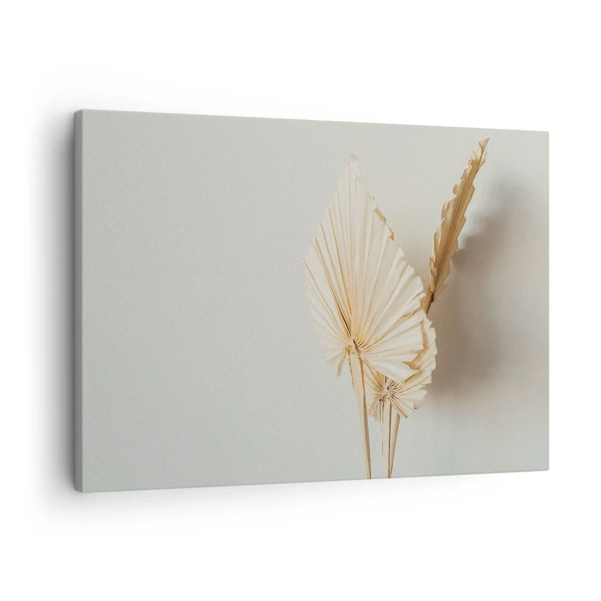 Canvas picture - Dried palm leaves in a minimalist arrangement - 70x50cm - When It Needs Calming Down - Modern wall decoration for the living room and bedroom ARTTOR