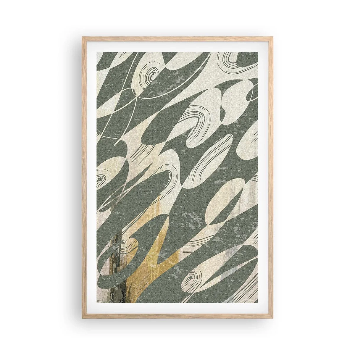 Poster in light oak frame - Rhytmic Abstract - 61x91 cm