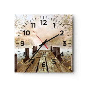 Wall clock - Clock on glass - Gentle Sadness of Autumn - 40x40 cm