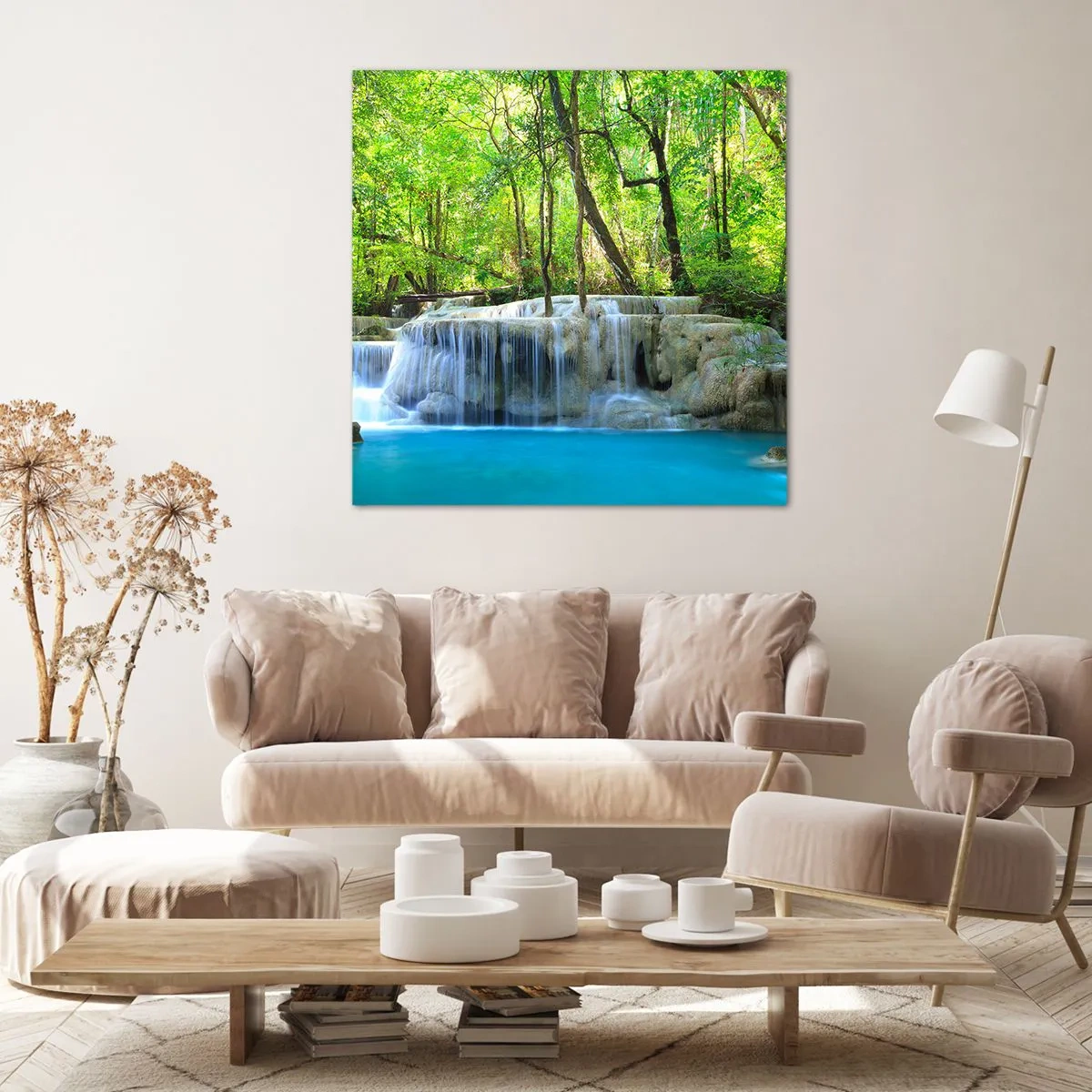 Canvas picture - Drowning in Turquoise and Green - 30x30 cm
